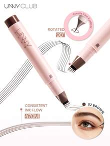 UNNY CLUB Pulpen Makeup Serbaguna, Pulpen Multifungsi 4-in-1, Efek Tahan Lama Alami, Ringan dan Halus, Tahan Air dan Keringat, Cocok untuk Pemula, 1 buah, Kosmetik Makeup Merek Ternama - 02 Cokelat yang kalem - View 7