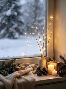 Battery-Powered Glowing Birch Branch Light, 70cm Realistic Tree Branch, Requires 2 AA Batteries, Switchable Battery Box, Suitable For Windowsill, Desktop, Christmas Autumn Winter Indoor Atmosphere, Vase Floral Arrangement, Home Holiday Decorative Lights - Birch Branch Lamp - View 7