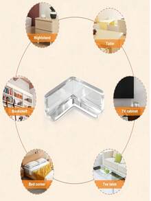 8/4pcs Baby Furniture Corner Guards, Table Corner Protectors, Toddler Devices - L-shaped Anti-collision Sticker - View 6