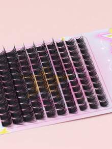 D Curl Voluminous Fluffy Cluster False Eyelashes, 120 Clusters Mixed Length DIY Single Lash Extensions, Easy To Apply Lightweight Reusable Cluster Lashes, Suitable For Beginners Daily & Party Makeup - D - View 3