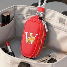 26 Letter Plainweavekey Bag,Red Yellow Flowerkey Bag,Car Keychain,Keychain,PUkeychain,Wallet,Zipper Bag,Carkeyorganizer,Men'sgift,Christmasgift - Multicolor - View 16