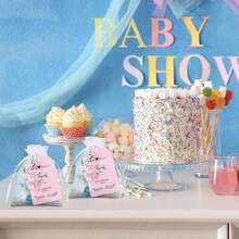 60pcs Baby Shower Favor Angel Keychain Bulk Thank You Tags Baby Girl Shower Favors Guest Return Baptism Gifts - Multicolor - View 5