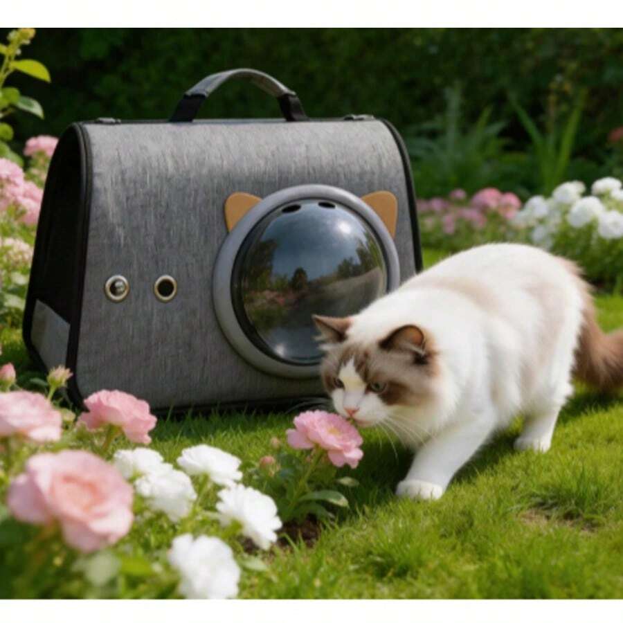 Transparent Pet Space Capsule Backpack Cat And Dog Portable Outdoor Bag Large Capacity Foldable Handbag - Multicolor - View 1