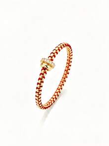 Vòng tay nữ đính đá rhinestone dây bện màu xanh kiểu mới họa tiết dây leo nho, thủ công đan màu sắc, phụ kiện tay tối giản cực thu hút - Vòng tay tết dây - Xem 6