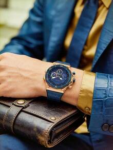 GUESS Horizon Series Men's Quartz Chronograph Watch, Round Black Dial With Roman Numerals, Suitable For Business, Commuting And Daily Wear - WATCH - View 5