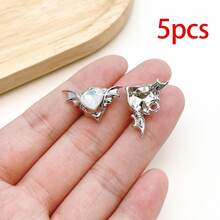 5/20pcs Silvery Plated Blue Rhinestone Charms Dolphin Shell Star Heart Butterfly Owl Pendant For DIY Bracelet Necklace Earring Jewelry Making Findings - Blue - View 24