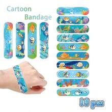 100/30/10pcs Underwater World Animals Cartoon Bandages Flexible Adhesive Colorful Cute Bandages Knuckle Fingertip Breathable Stickers (Random Pattern) - View 10