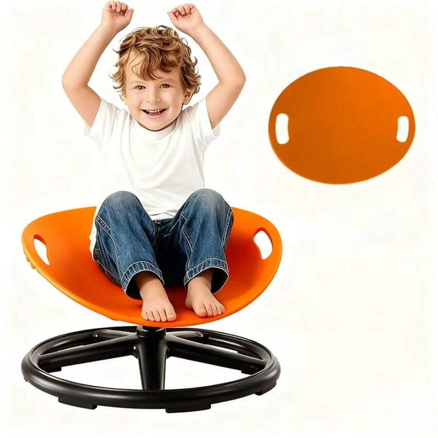 Autism Spinning Chair| Back To School Supplies, With Anti-Slip Metal Base, Training And Rehabilitation Equipment, Suitable For Training Centers, Home, Balance And Concentration Improvement, Exercise Chair Christmas Gift/Christmas Surprise - Orange Sensory Integration Training Bench - View 1