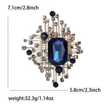 1pc Fashion Crystal Glass Brooch, Elegant Rhinestone Flower Pin For Women And Men, Party Clothing Accessory - Medium-sized Glass (5185) - View 3