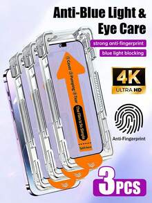 Yezodawee 18 Pro Max/18 Pro/17/16/15/14/13/12/11/XS Max/XR 系列防藍光護眼鋼化玻璃螢幕保護貼，附自動安裝套件，9H 硬度，防刮防指紋，相容手機殼，全螢幕覆蓋，相容動態島功能 - 無色 - 查看 33