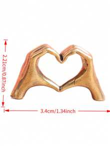 Fashionable Gold Heart-Shaped Mini Statue, Metal Craft Decorative Ornament, Suitable For Home And Office Desktop Display, Collectible Small Sculpture, Ideal Holiday Gift For Halloween, Thanksgiving, Christmas And Personal Collection - Multi-color - View 6