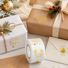 30-240 Custom Clear Wedding Stickers, Personalized Name Label Stickers, Custom Date Round Stickers, Thank You Stickers, Wedding Party Stickers, Gifts, Gold And Black, Bride And Groom, Envelopes, Gift Boxes, Invitations, Valentine's Day, Anniversary - Style a - View 11