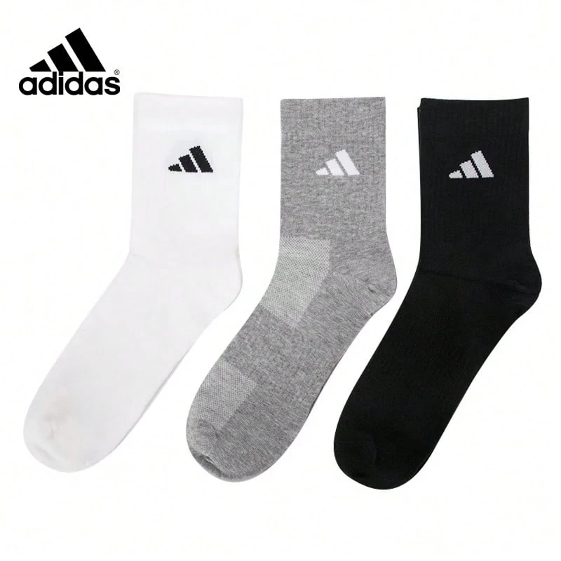 Kaos Kaki Olahraga Adidas Unisex SPW CREW 3PP Setengah Betis Hitam Putih Abu-abu Kombinasi Tiga Warna Klasik 3 Pasang JC9272 - Hitam/Putih/Abu-abu Muda [JC9272] - View 1