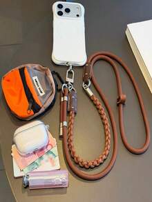 1pc Small Backpack Coin Purse Crossbody Phone Lanyard, Smartphone One Shoulder Bag Strap, Smartphone Protective Case Lanyard, Phone Accessory Keychain Phone Chain, Bag Charm Key Ring, Adjustable Long Anti-Loss Shoulder Strap With Universal Phone Patch, Storage Small Items Travel Accessory Halloween - Multicolor - View 2