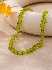 1pc Asymmetrical Geometric Crushed Stone Beaded Necklace, Suitable For Beach, Vacation, Party, Banquet And Daily Wear - Necklace - View 16