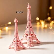 2pcs Acrylic Flat Pink Eiffel Tower Decor, Paris Eiffel Tower Party Decoration - 2pcs - View 2