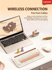 Lenovo Wireless Keyboard, USB Receiver, Quiet Keys, Ergonomic, Universal For Office, Study, Desktop, And Laptop - View 5