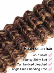 Deep Wave Bundles Human Hair 32 Inch Hair Extensions Brazilian Virgin Human Hair Bundles 4/27 Highlight Wet And Wavy Quick Weave Hair Extensions Double Weft - S4/27 - View 4