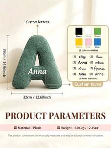 Personalized Initial Plush Decor, Customized Name Letter Sign, Suitable For Bookshelf And Nursery Decoration, Christmas Gift - Multicolor - View 6