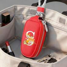 26 Letter Plainweavekey Bag,Red Yellow Flowerkey Bag,Car Keychain,Keychain,PUkeychain,Wallet,Zipper Bag,Carkeyorganizer,Men'sgift,Christmasgift - Multicolor - View 24