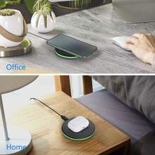 快速充电 LED 呼吸灯圆形 15W Max 无线充电器，兼容 17/16/15/14/13/12/SE/11/11 Pro/XS Max/XR/X/8 和 Galaxy S23/S22/Note 系列，毕业纪念日 - 白色 - 查看 7