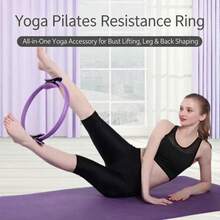 Pink Pilates Yoga Resistance Ring And Free Yoga Resistance Band, Home Fitness Workout Equipment, Suitable For Full Body Exercise - Multicolor - View 3