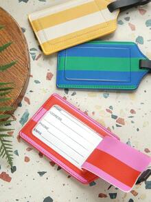 2pcs Set Customized Name Travel Passport Cover And Luggage Tag, RFID Anti-Theft, UV Printed Colorful Stripes, Travel Document Accessories, Travel Gift - Multicolor - View 7