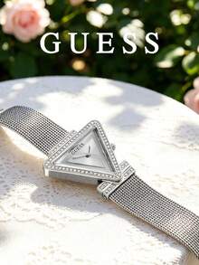 Guess Women's Quartz Watch With Triangle Mesh Strap, Crystal Embellishments, Mesh Band, Niche Luxury Fashion, Versatile And Elegant - Watch - View 5
