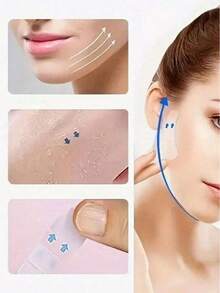 200pcs Invisible Seamless Face Tape, Skin Support Patches, Concealing Makeup, Suitable For Chin And Neck, Facial Tape, Alcohol-Free, Suitable For All Skin Types, Unisex - Multicolor - View 6