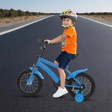 Blue Black Beginner 14-Inch Diameter Tires Children's Bicycle, 14'' Children's Bicycle Learning Bicycle For Children's Riding, Lessons, Recreation - Blue - View 2