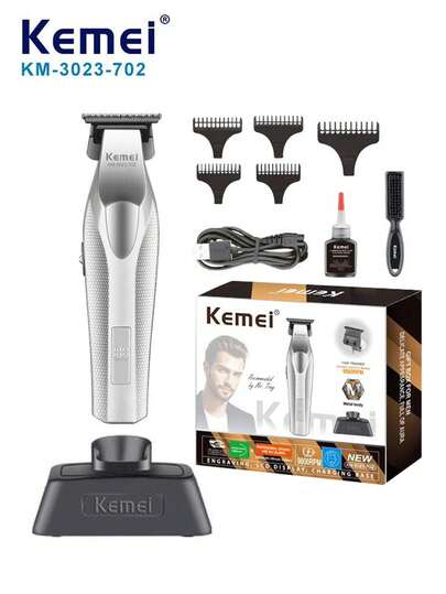 Kemei Professional Hair Trimmer For Men, Cordless Hair Clipper For Men, 9000 RPM Hair Trimmer For Men With Charging Station, LED Display, Barber Blade, Zero-Gap Trimmer