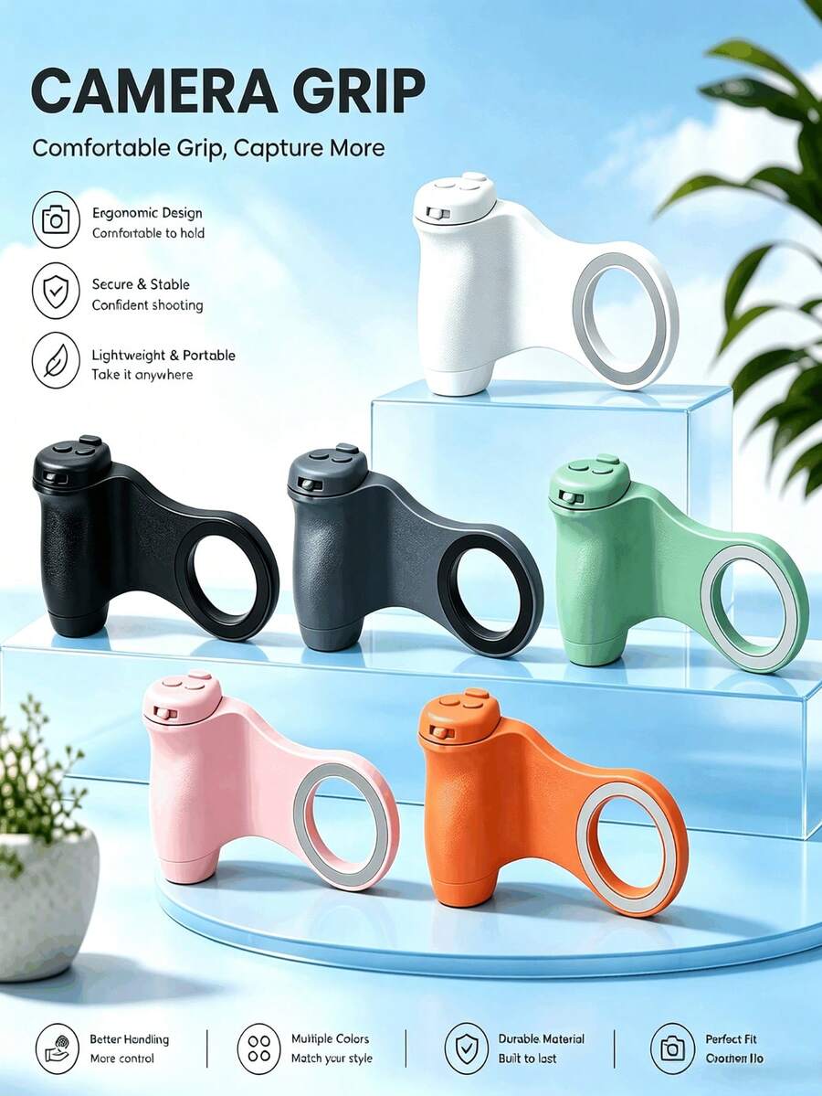 UEGOGO Smartphone Camera Stand With LED Fill Light, Suitable For Live Streaming And Video Recording, Detachable Magnetic Wireless Remote Control, 360° Rotating Design, Automatic Lighting, Convenient For Selfies - Black - View 1