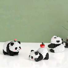 Panda Building Block Model, Assembled Construction Blocks, Collectible Model Gift For Building Block Enthusiasts, Suitable As Home Decor And Birthday Gift, Halloween, Christmas Gift - Animal Building Blocks - View 8