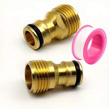 3pcs/Set Garden Hose Quick Connectors 1/2 Inch Brass Male Thread Quick Connectors With Sealing Tape, Suitable For Garden Irrigation, Watering, Car Washing, Outdoor Garden Hose Connection, Leak-Proof Quick Release Adapter - A - View 5