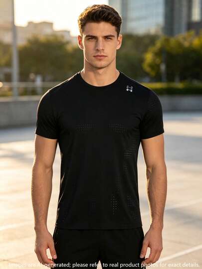 Under Armour 男士運動T恤與背心 UA Halo Vent SS 26 夏季新款 穿孔透氣休閒運動短袖上衣 6001829-008