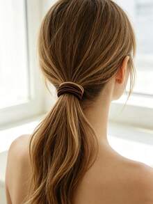 50/100pcs 2CM Elastic Hair Bands, Girls Rubber Bands, Cute Small Hair Ties With Decorative Rings, No-Damage Hair Accessories, Candy Color Hair Ropes And Hair Rings For Girls, Suitable For Shopping And Dressing Up - Multicolor - View 3