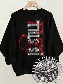 Women's Rhinestone Sweatshirt In Black God Is Still Writing Your Story Jesus Faith Christian Quote God Pullover - Multicolor - View 4