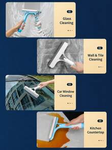 3-In-1 Glass Squeegee With Water Scraper And Sprayer, Multi-Functional Handheld Glass Squeegee For Spraying, Cleaning And Scraping Glass Stains On Tiles, Windshields, Mirrors, Bathrooms And More. Ideal For Kitchen, Bathroom, Home Goods And Household Items, Especially For Back To School Season. - Multiple Styles and Colors - View 6