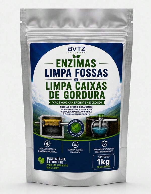 Enzimas Limpa Caixa De Gordura Ralos Fossas Séptica Desentupidor Ralo Pia 1kg