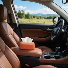 Car Tissue Box Holder - Universal Seat Back & Armrest Mount, Premium Leather-Look Design For Easy Access - A - View 2