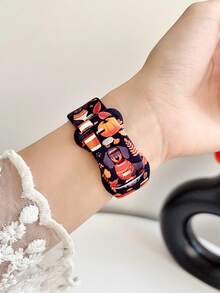 1pc Halloween Autumn Dachshund Pumpkin Print Silicone Watch Band, Compatible With Apple Watch Band 38mm 40mm 41mm 42mm 44mm 45mm 49mm (S10 42mm) (S10 46mm), Comfortable Replaceable Soft Silicone Strap, Suitable For Apple Watch Series 11 Ultra 3 S10 - Multicolor - View 7