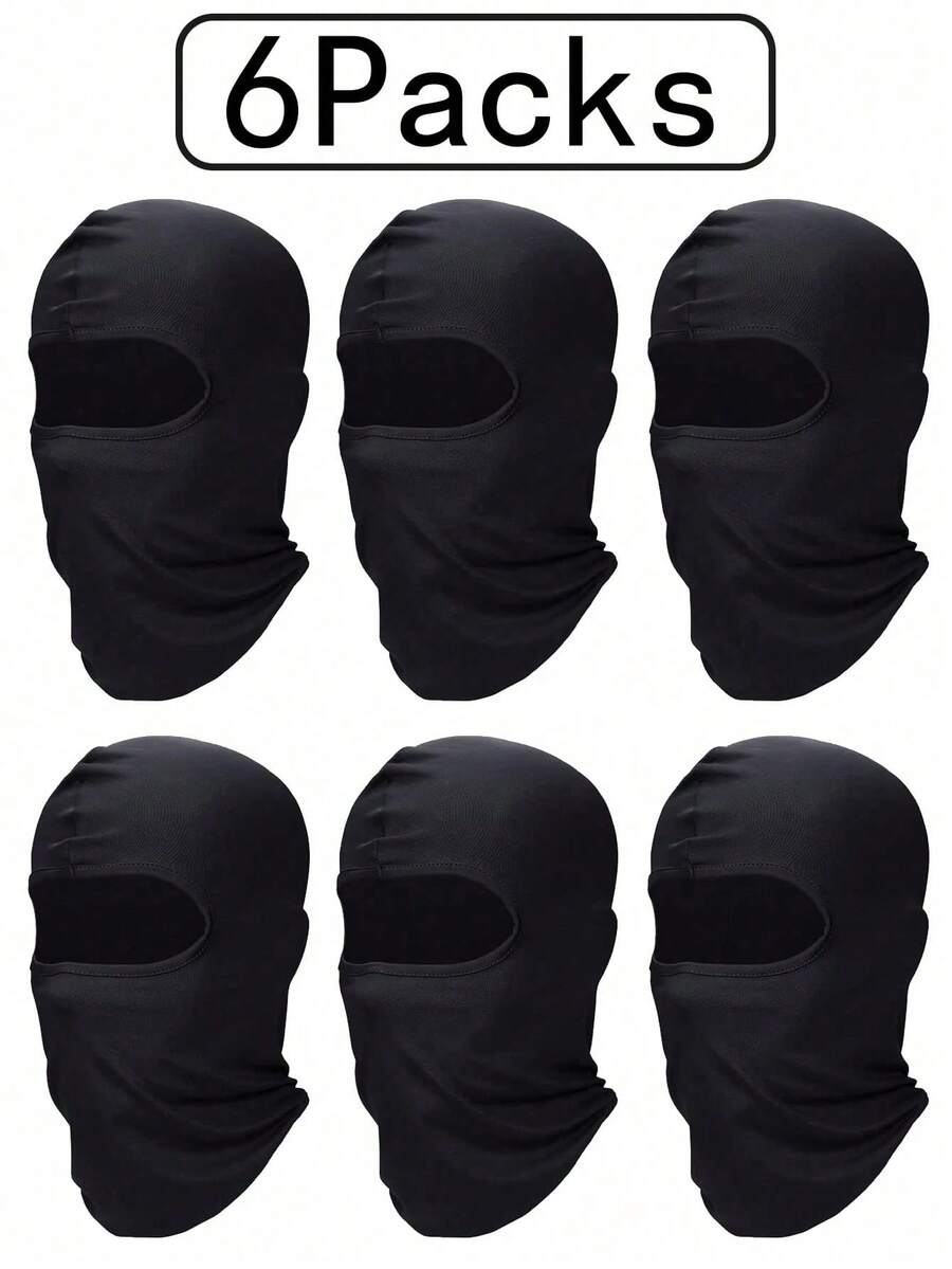 6pcs Balaclava Face Mask Head Cover Full Face Mask Summer UV Protection Balaclava Mask Unisex Outdoor Sports Face Mask Men's Full Face Sun Protection UV Protection Mask Windproof Balaclava Mask Outdoor Motorcycle Riding - A - View 1