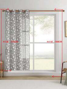 1pc/2pcs Premium Boho Style Embroidered Sheer Curtains For Living Room & Bedroom, Minimalist Line Art Voile Drapes, Fade Resistant Soft Light Blocking Breathable Home Decor, Easy To Install And Maintain - Grey - View 13