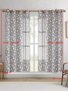 1pc/2pcs Premium Boho Style Embroidered Sheer Curtains For Living Room & Bedroom, Minimalist Line Art Voile Drapes, Fade Resistant Soft Light Blocking Breathable Home Decor, Easy To Install And Maintain - Grey - View 12
