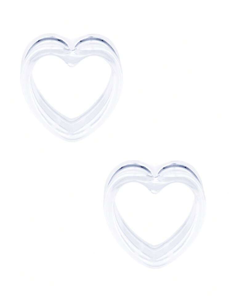 CIZME 00G-25mm 透明壓克力耳擴，心形雙喇叭耳隧道，柔軟耳塞隧道耳環，中性款 - 耳廓 - 查看 40