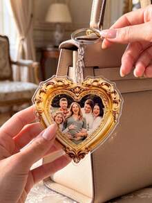 Personalized Acrylic Photo Keychain, Customizable Photo. Vintage Style Decorative Photo Frame, Perfect Gift For Wedding, Anniversary, Valentine's Day And Birthday. Suitable For Lovers, Newlyweds, Friends And Family. - Multicolor - View 9