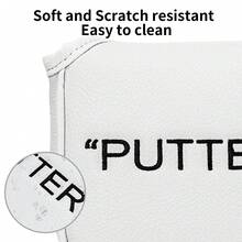 1PC Stylish Golf Mallet Putter Headcover With Exquisite "PUTTER" Letter Embroidery. Constructed From PU Material, It Shields The Putter Head From Scratches And Dust, A Practical Accessory For Daily Golf Use. - Multicolor - View 8