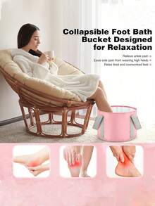 1pc Foldable Portable Foot Bath Tub, Foot Basin, Multi-Functional Collapsible Bucket, Camping Foot Basin, Outdoor Water Container For Fishing, Hiking, Hot Spring Travel, Portable Foot Soak Bucket, 5-Layer Insulated Foot Soak Bag, Travel, Collapsible Foot Wash Basin, Foot Bath Gadget - Multicolor - View 6