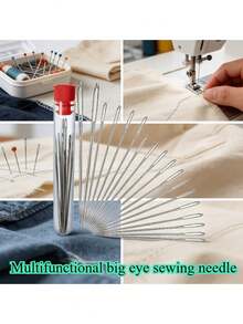 18pcs Multi-Function Large Hole Sewing Needle Set, Designed For Elderly, Extra Large Hole Needle Head, Suitable For Quilting, Fine Embroidery, Large Hole Embroidery And Cross Stitch, Ideal Choice For Embroidery - A - View 7