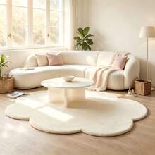 1pc Elegant White Floral Pattern Design Carpet, Suitable For Decorative Carpet, Bedroom Decor, Small Rug, Carpet, Home Decor, Living Room Carpet, Living Room Small Rug, Bedroom Carpet, Living Room Home Decor, Outdoor Carpet, Washable Carpet - Multicolor - View 3